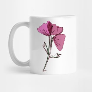 3 poppies & 1 face - muted pink Mug